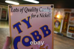 Vintage Ty Cobb High-Grade Drug Store Baseball Tobacco Candy Co. Porcelain Sign