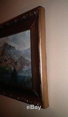 Vtg California Plein Air Impressionism High Sierra Mountainscape Oil Painting