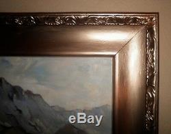 Vtg California Plein Air Impressionism High Sierra Mountainscape Oil Painting