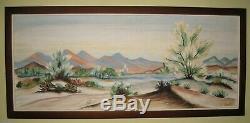 Vtg Carlo of Hollywood Painting Oil on Board Spring Time in the High Desert 51