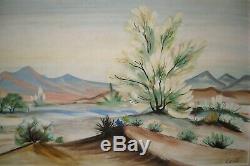 Vtg Carlo of Hollywood Painting Oil on Board Spring Time in the High Desert 51