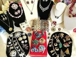 Vtg High End Rhinestone Jewelry Lot Signed Weiss Juliana Eisenberg Hollycraft