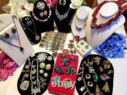 Vtg High End Rhinestone Jewelry Lot Signed Weiss Juliana Eisenberg Hollycraft