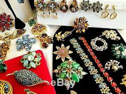 Vtg High End Rhinestone Jewelry Lot, Signed Weiss Juliana Hollycraft Judy Lee