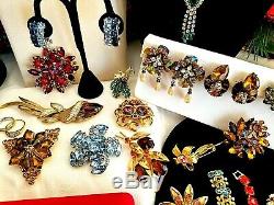 Vtg High End Rhinestone Jewelry Lot, Signed Weiss Juliana Hollycraft Judy Lee