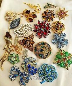 Vtg High End Rhinestone Jewelry Lot, Signed Weiss Juliana Hollycraft Judy Lee