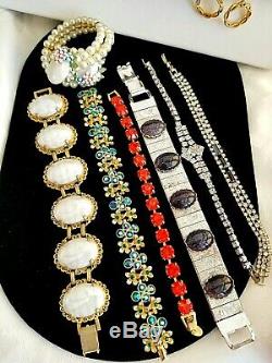 Vtg High End Rhinestone Jewelry Lot, Signed Weiss Juliana Hollycraft Judy Lee