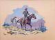Walt LaRue -Western Scene -Cowboy on Horse High Country Drifter -Small Work
