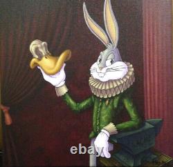 Warner Brothers-Limited Edition Canvas Signed Mike Bilz-High Culture Hare-Bugs