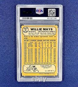 Willie Mays Signed 1968 Topps Baseball Card #50. PSA 2, High Grade Auto 9