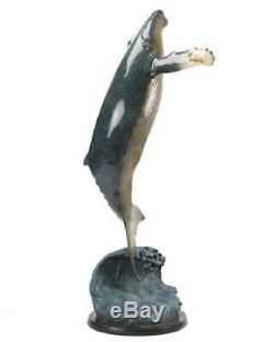 Wyland Ltd Ed Signed Bronze Whale Breach for the Sky 80.5 High. Make offer