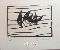 Xylography by Ibrahim Miranda Ramos? High Tide? , original signed