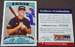 YASMANI GRANDAL Rare High School Auto Signed 2006 TOPPS AFLAC RC PSA/DNA with COA