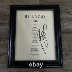 Zella Day Signed Autographed Lyrics Sheet Framed High Very Rare Kicker Album